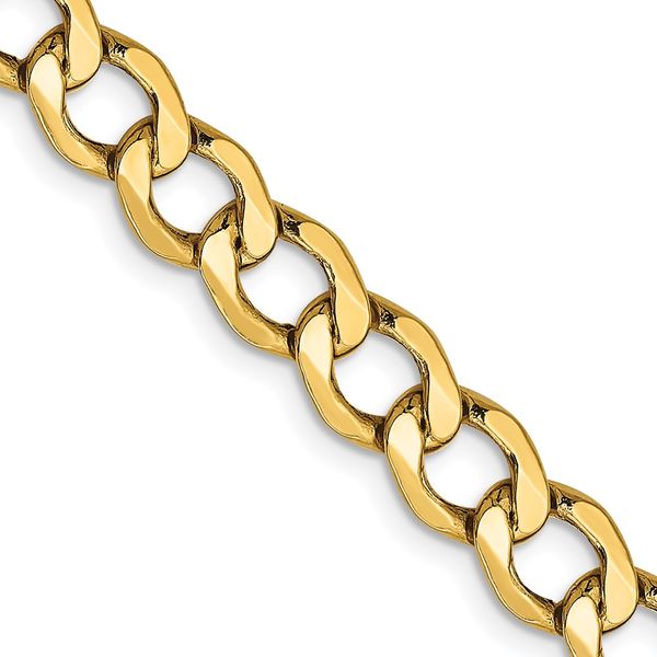 Leslie's 14k 6.5mm Semi-Solid Curb Chain L.I. Goldmine Smithtown, NY