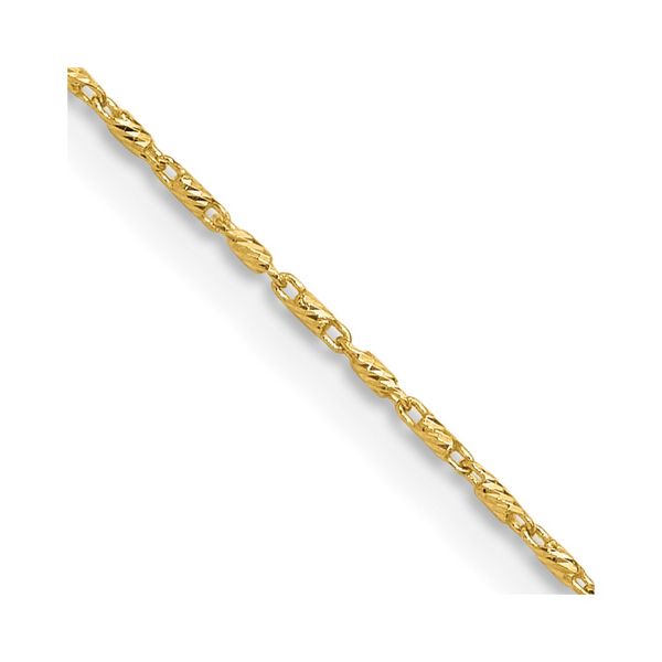 Leslie's 14K .90mm Polished and Diamond Cut Fancy Link Chain JMR Jewelers Cooper City, FL