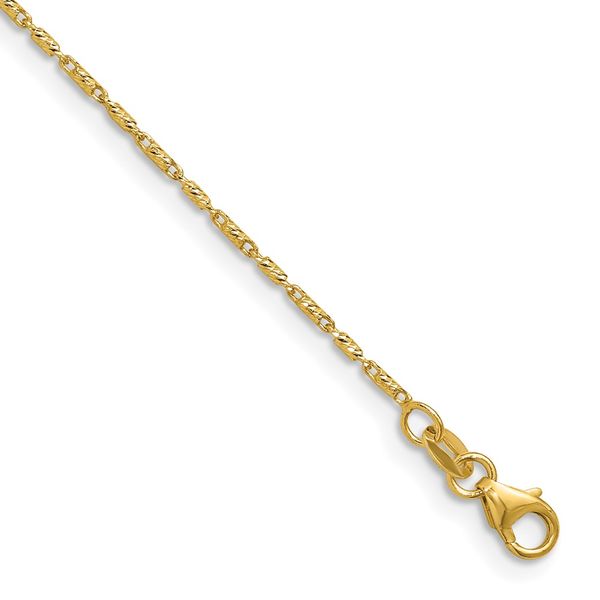 Leslie's 14K 1.00mm Polished and Diamond Cut Fancy Link Chain James Douglas Jewelers LLC Monroeville, PA