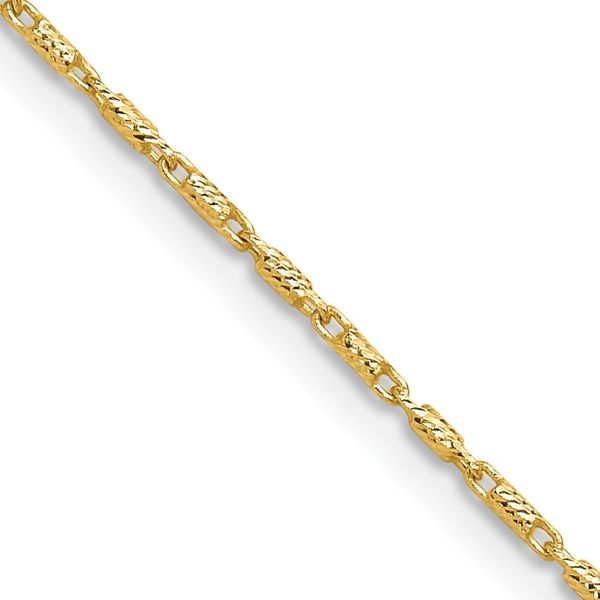 Leslie's 14K 1.20mm Polished and Diamond Cut Fancy Link Chain Linwood Custom Jewelers Linwood, NJ