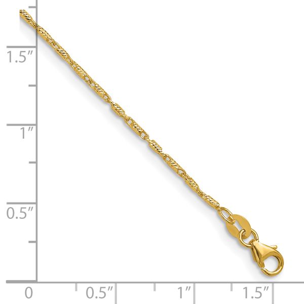 Leslie's 14K 1.20mm Polished and Diamond Cut Fancy Link Chain Image 2 Gaines Jewelry Flint, MI