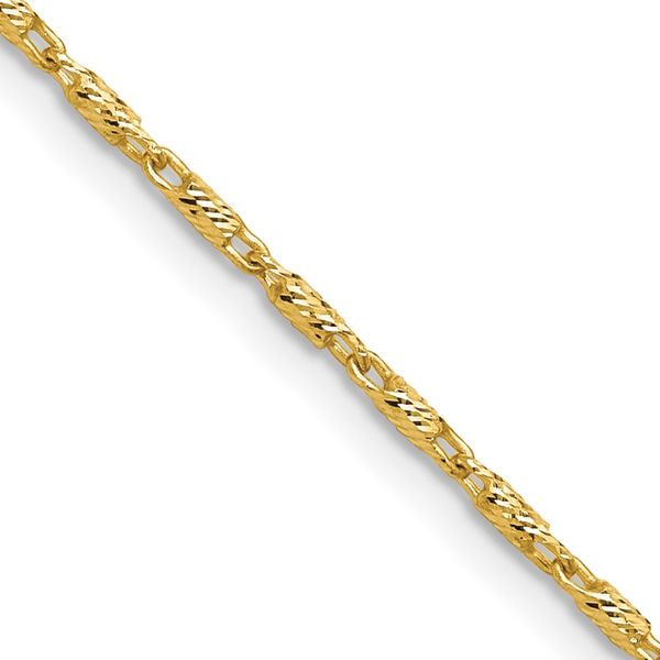 Leslie's 14K 1.50mm Polished and Diamond Cut Fancy Link Chain Falls Jewelers Concord, NC