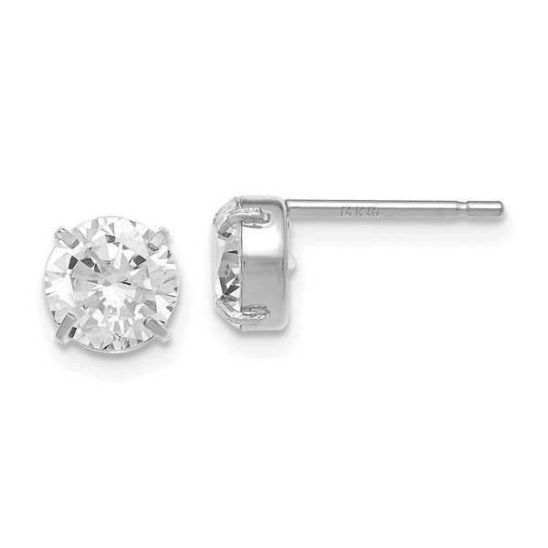 14K White Gold Square CZ Ear Piercing Kit – Marie's Jewelry Store