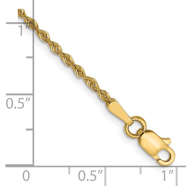 Leslie's 14K 1.6mm Solid Regular Rope Chain Anklet Image 2 Oak Valley Jewelers Oakdale, CA