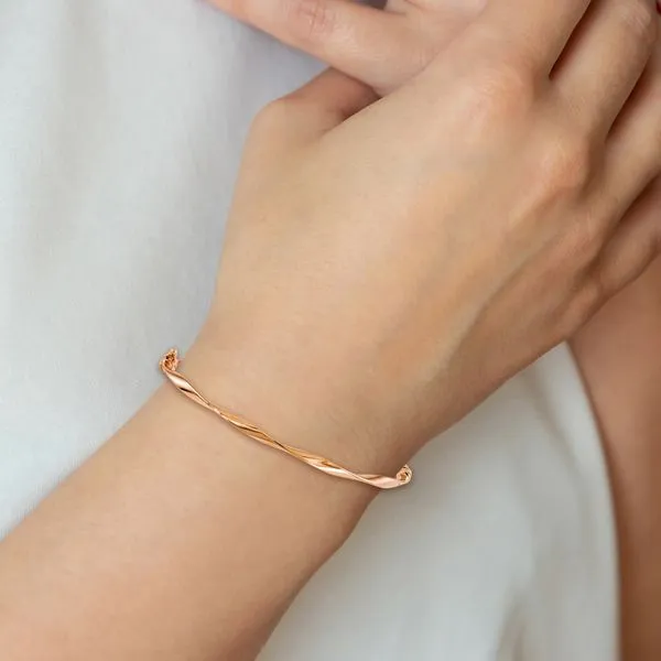 14K Rose Gold Diamond Twist Bracelet