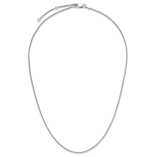 Leslie's Sterling Silver Rh-plated 1.3mm Spiga 1in+1in Adjustable Chain Image 3 Ware's Jewelers Bradenton, FL