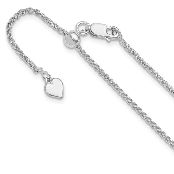 Amazon.com: Sterling Silver Rhodium Plated Spiga Chain Necklace, 1.3mm,  16