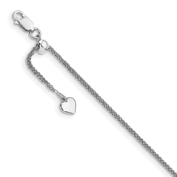 Leslie's Sterling Silver 1.45mm D/C 11in Adjustable Wheat Chain The Hills Jewelry LLC Worthington, OH
