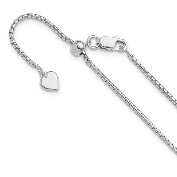 Leslie's Sterling Silver Adjustable 1.5mm  Box Chain The Hills Jewelry LLC Worthington, OH