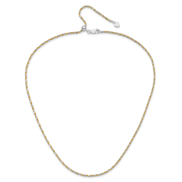 Leslie's Sterling Silver w/Gold-tone Adjustable 2mm Cyclone Chain Image 4 The Hills Jewelry LLC Worthington, OH