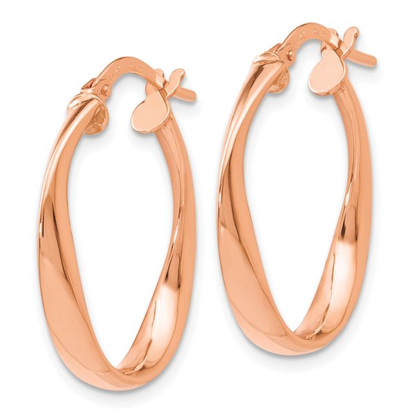 Leslie's 14K Rose Gold Polished Hoop Earrings Image 2 Studio 107 Elk River, MN