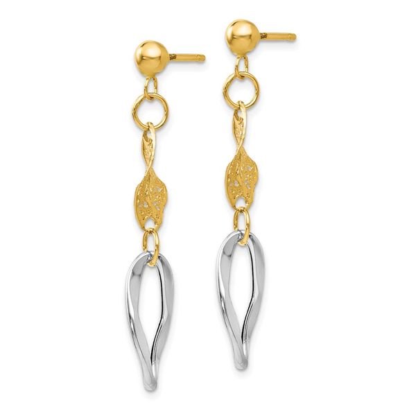14K Two-Tone Gold Earrings Image 2 Brummitt Jewelry Design Studio LLC Raleigh, NC