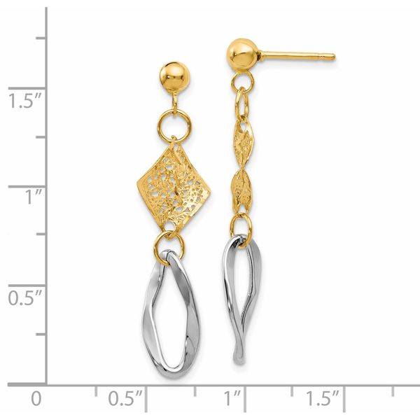14K Two-Tone Gold Earrings Image 3 Brummitt Jewelry Design Studio LLC Raleigh, NC