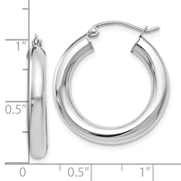 Leslie's 14K White Gold Polished Lightweight Hoop Earrings