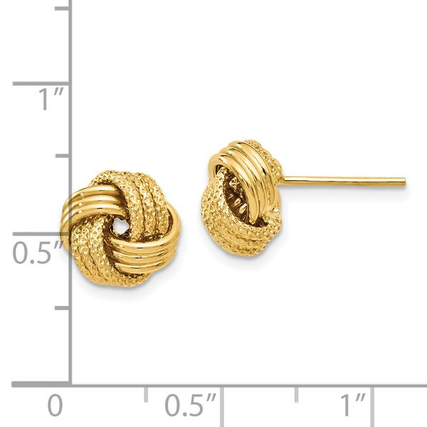 Real 14kt Yellow Gold Polished Love Knot Post Earrings