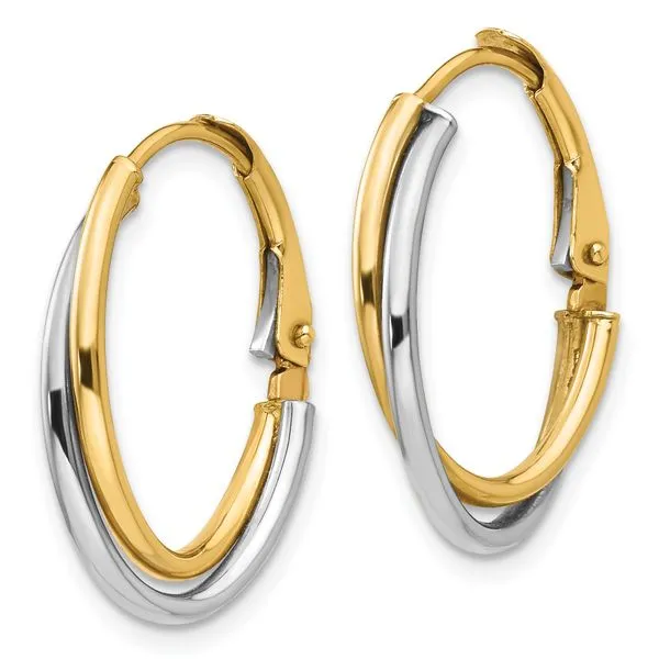 Double Polished Hoop Earrings in 14K Yellow Gold