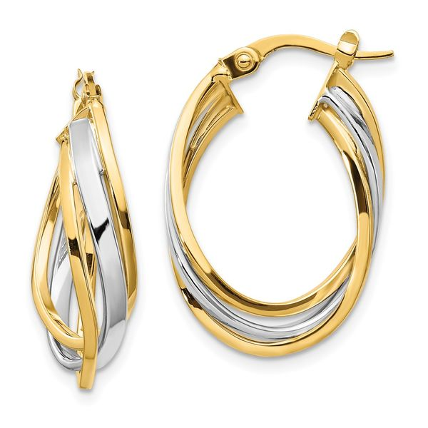 Double Polished Hoop Earrings in 14K Yellow Gold