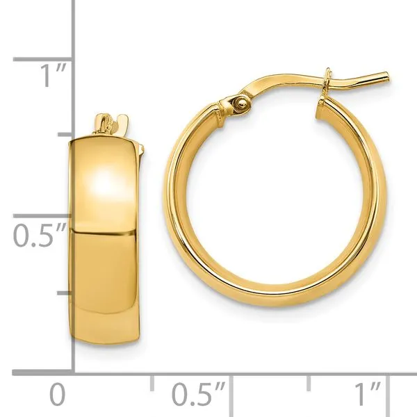 14k Gold Large Polished Hoop Earrings