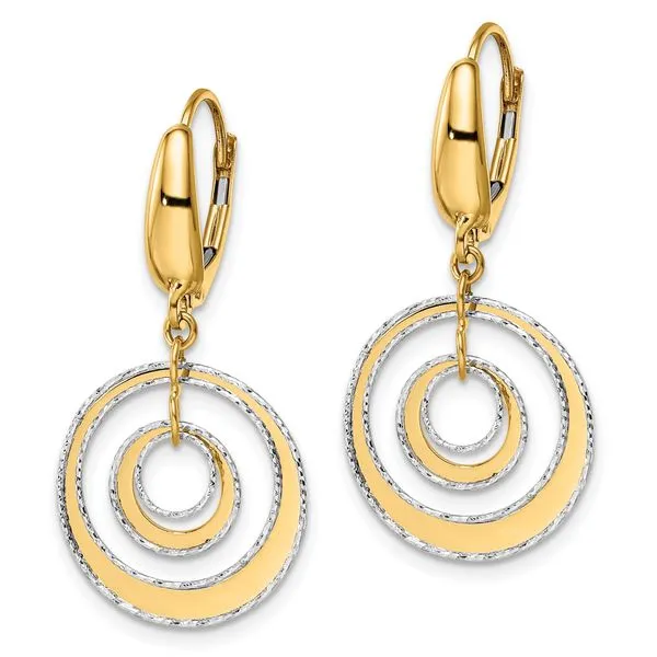 Leslie's Sterling Silver Gold-tone online Textured Dangle Earrings