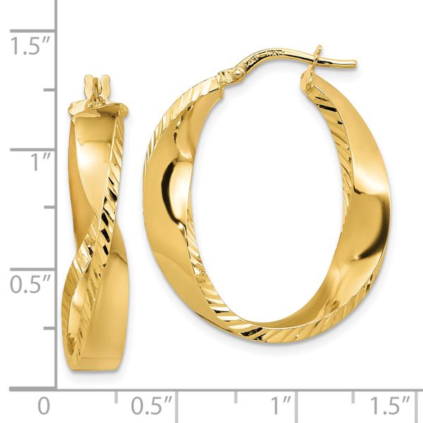 Leslie's 14K Polished Twisted Hoop Earrings Image 4 Crews Jewelry Grandview, MO