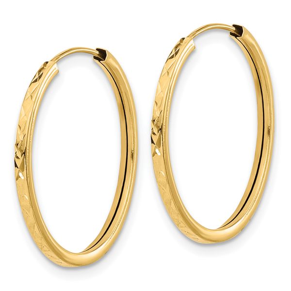 Leslie's 14K Diamond-cut Endless Hoop Earrings Image 2 Jewelry Design Studio Jensen Beach, FL