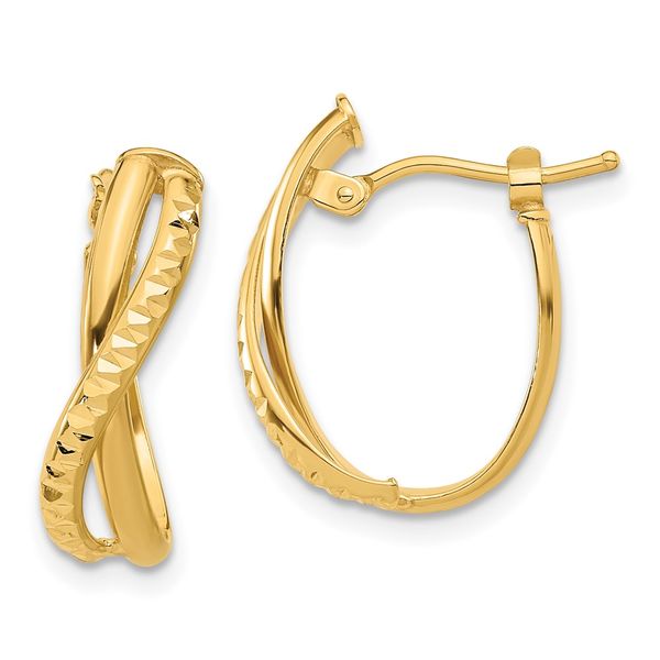 Leslie's 14K Polished and Diamond-cut Hoop Earrings Jewelry Design Studio Jensen Beach, FL