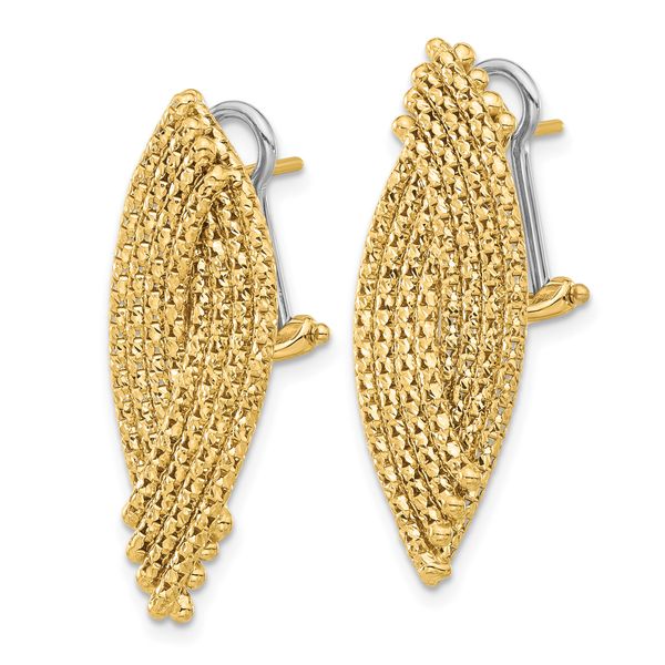 Leslie's 14K Woven Omega Back Drop Earrings Image 2 Glatz Jewelry Aliquippa, PA