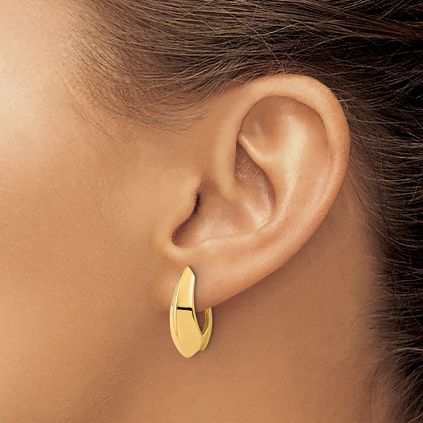 Leslie's 14K Polished Hoop Earrings Image 3 Jewelry Design Studio Jensen Beach, FL