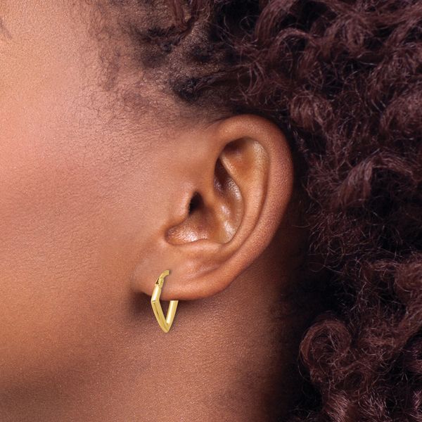 Leslie's 14K Polished Fancy Hoop Earrings Image 3 Crews Jewelry Grandview, MO