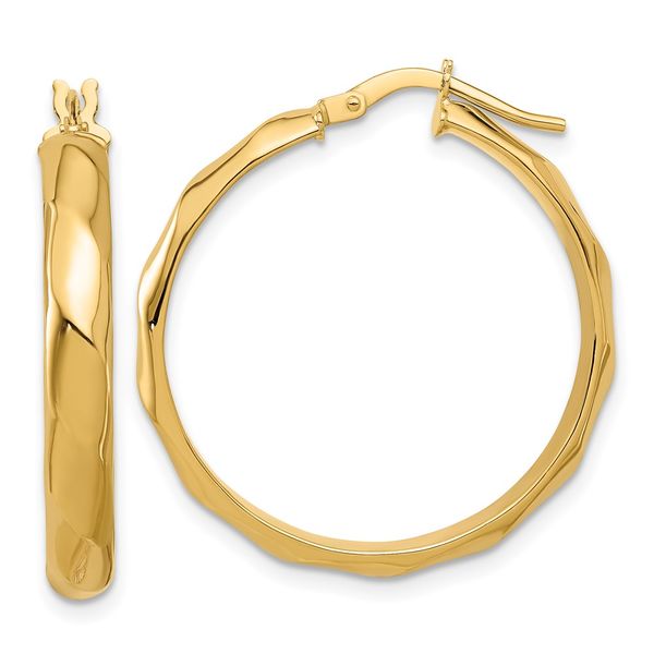 Leslie's 14K Polished Twisted Round Hoop Earrings Diamond Design Jewelers Somerset, KY