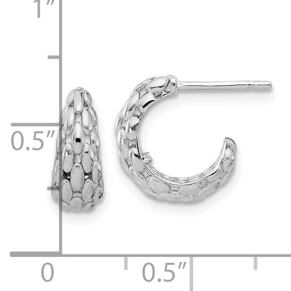 Leslie's 14K White Gold Satin J-Hoop Earrings Image 4 John E. Koller Jewelry Designs Owasso, OK
