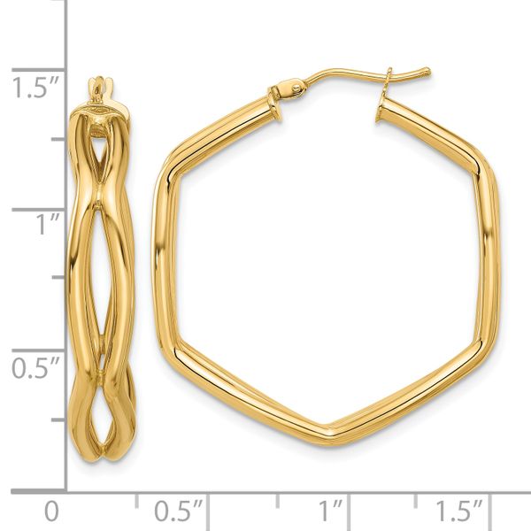 Leslie's 14K Polished Geometric Hoop Earrings Image 4 Glatz Jewelry Aliquippa, PA