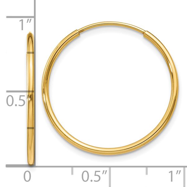 Leslie's 14k 1.25mm Endless Hoop Earring Image 4 Diamond Design Jewelers Somerset, KY