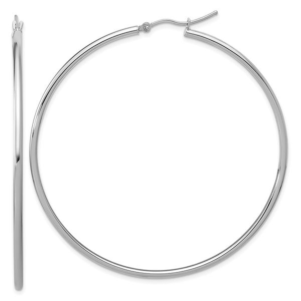 Sterling Silver Large Polished Hoop Earrings