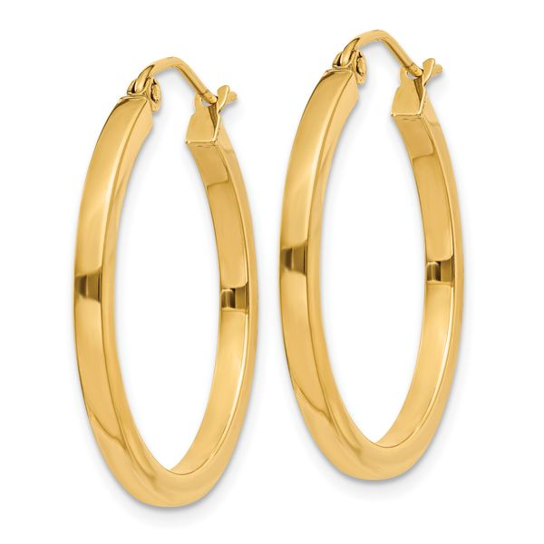 14K Yellow Gold Square Tube Hoop Earrings