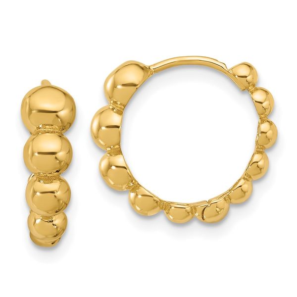 Leslie's 14K Polished Beaded Hoop Earrings Selman's Jewelers-Gemologist McComb, MS