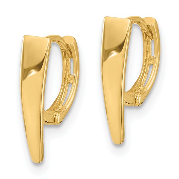Leslie's 14K Polished Hinged Hoop Earrings Image 2 Carroll's Jewelers Doylestown, PA