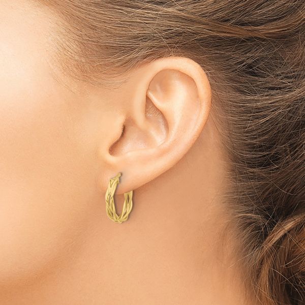 Leslie's 14K Polished Braided Hoop Earrings Image 3 The Hills Jewelry LLC Worthington, OH