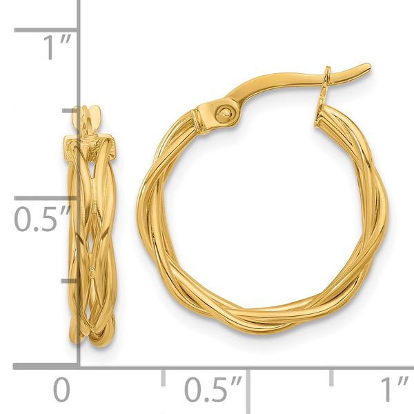 Leslie's 14K Polished Braided Hoop Earrings Image 4 Biondi Diamond Jewelers Aurora, CO