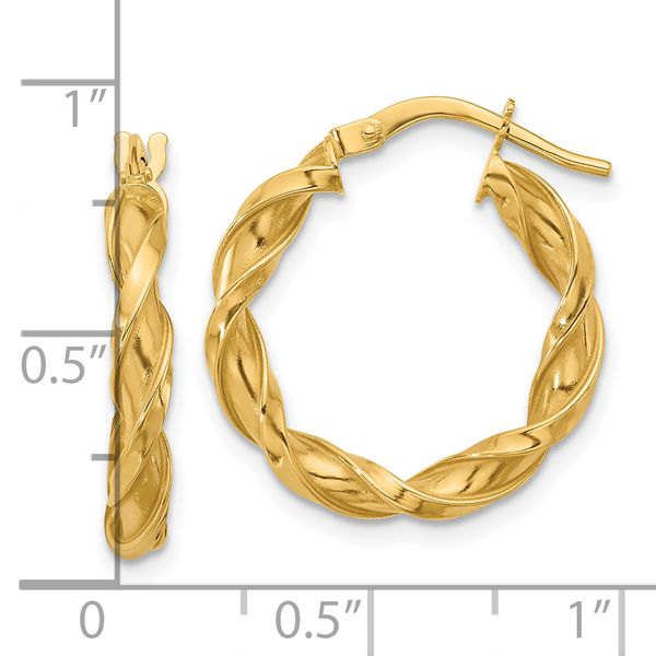 Leslie's 14K Polished Twisted Hoop Earrings Image 4 Galicia Fine Jewelers Scottsdale, AZ