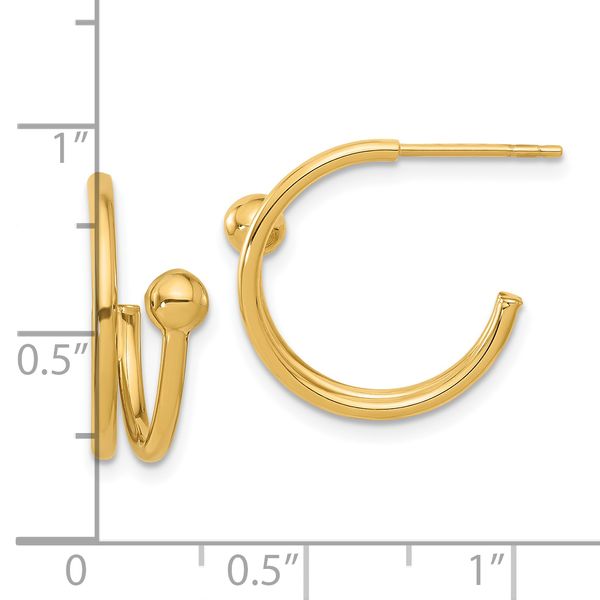 Leslie's 14K Polished J-Hoop Earrings Image 4 Biondi Diamond Jewelers Aurora, CO