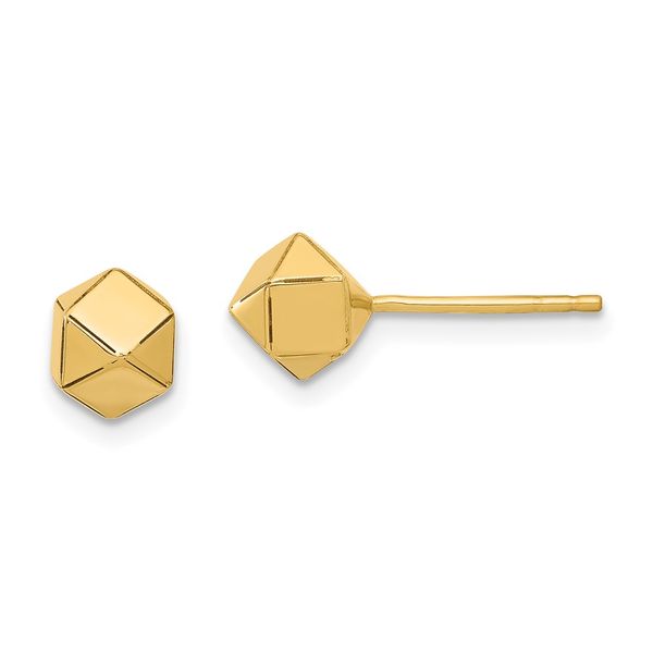 Leslie's 14K Polished Geometric Ball Post Earrings Thurber's Fine Jewelry Wadsworth, OH