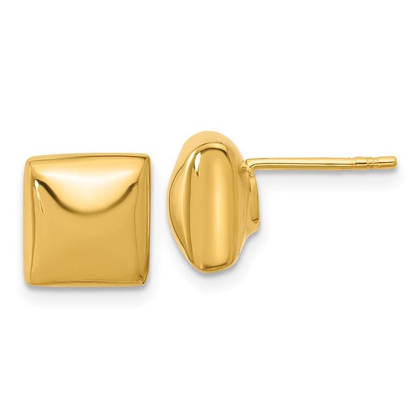 Leslie's 14K Polished Hollow Puffed Square Post Earrings J. Anthony Jewelers Neenah, WI