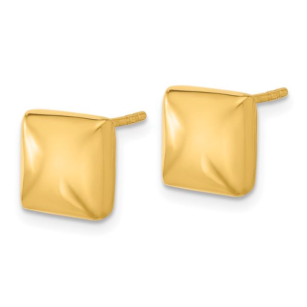 Leslie's 14K Polished Hollow Puffed Square Post Earrings Image 2 The Hills Jewelry LLC Worthington, OH