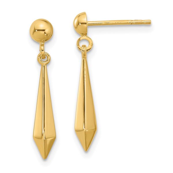 Leslie's 14K Polished Post Dangle Earrings Ask Design Jewelers Olean, NY