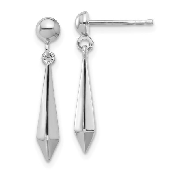 Leslie's 14K White Gold Polished Post Dangle Earrings Thurber's Fine Jewelry Wadsworth, OH