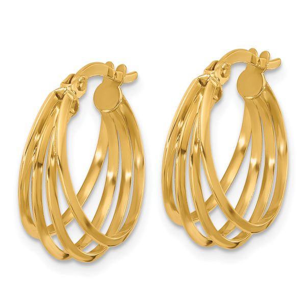 Leslie's 14K Polished Hoop Earrings Image 2 A. C. Jewelers LLC Smithfield, RI