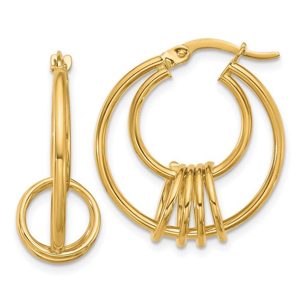 Leslie's 14K Polished Fancy Hoop Earrings Bell Jewelers Murfreesboro, TN