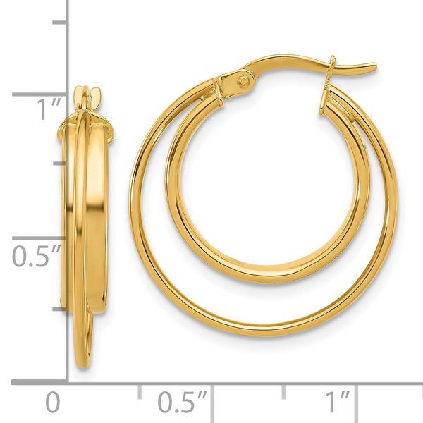 Leslie's 14K Polished Hoop Earrings Image 3 Valentine's Fine Jewelry Dallas, PA