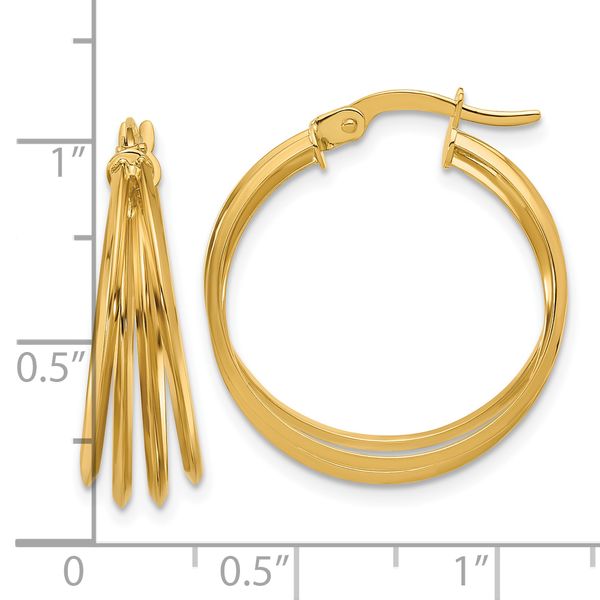 Leslie's 14K Polished Hoop Earrings Image 3 Valentine's Fine Jewelry Dallas, PA